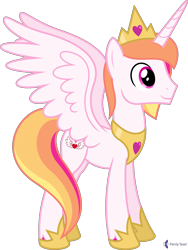 Size: 4000x5310 | Tagged: safe, alternate version, artist:parclytaxel, derpibooru import, oc, oc only, oc:prince endearment, alicorn, pony, .svg available, absurd resolution, commission, crown, hoof shoes, jewelry, male, peytral, recolor, regalia, simple background, smiling, solo, spread wings, stallion, transparent background, vector, wings
