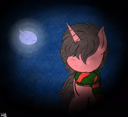 Size: 2190x2009 | Tagged: safe, artist:drawalaverr, derpibooru import, oc, oc:shiny rose, pony, unicorn, dark background, female, mare, smiling, solo