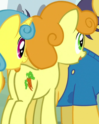 Size: 902x1125 | Tagged: safe, derpibooru import, screencap, carrot top, golden harvest, lemon hearts, mint condition, earth pony, parental glideance, butt, cropped, female, goldenbutt, mare, plot