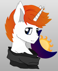 Size: 1646x1995 | Tagged: safe, artist:fierymoonlight, derpibooru import, oc, oc only, oc:fiery moonlight, pony, unicorn, absurd resolution, bust, male, portrait, simple background, solo