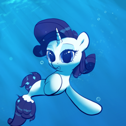 Size: 1210x1210 | Tagged: safe, artist:vultraz, derpibooru import, rarity, seapony (g4), /mlp/, drawthread, female, looking at you, seaponified, seapony rarity, solo, species swap, underwater