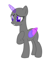 Size: 864x1080 | Tagged: safe, artist:intfighter, derpibooru import, oc, oc only, alicorn, pony, alicorn oc, bald, base, eyelashes, hooves to the chest, horn, raised hoof, simple background, solo, transparent background, two toned wings, wings