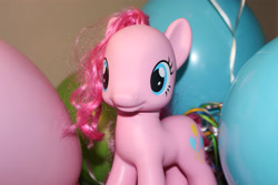 Size: 5184x3456 | Tagged: safe, derpibooru import, pinkie pie, earth pony, pony, balloon, brushable, solo, toy