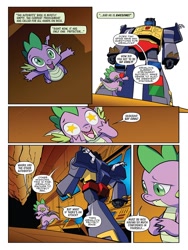 Size: 768x1024 | Tagged: safe, artist:tonyfleecs, derpibooru import, idw, spike, dragon, spoiler:comic, spoiler:friendship in disguise, spoiler:friendship in disguise02, grimlock, preview