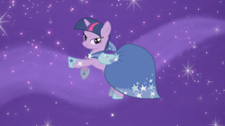 Size: 1920x1080 | Tagged: safe, derpibooru import, screencap, twilight sparkle, suited for success, clothes, cute, dress, gala dress, lidded eyes, rearing, solo, twiabetes