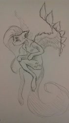 Size: 607x1080 | Tagged: safe, artist:kiwwsplash, derpibooru import, oc, oc only, pegasus, pony, lineart, pegasus oc, solo, traditional art, wings