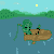 Size: 800x800 | Tagged: safe, artist:vohd, derpibooru import, oc, oc only, oc:shindy oozrein, pegasus, pony, animated, boat, fishing, fishing rod, forest, frame by frame, lake, oars, outdoors, pixel art, solo, sun, tree