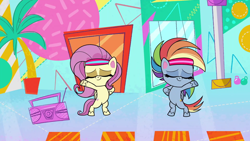 Size: 1920x1080 | Tagged: safe, derpibooru import, screencap, fluttershy, rainbow dash, pegasus, pony, my little pony: pony life, spoiler:my little pony: pony life, cute, dashabetes, shyabetes