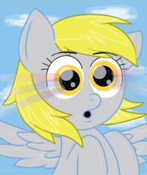 Size: 720x852 | Tagged: safe, derpibooru import, derpy hooves, pegasus, pony, female, rainbow eyes, solo