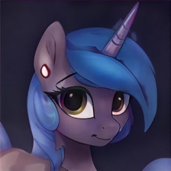 Size: 1024x1024 | Tagged: safe, artist:thisponydoesnotexist, derpibooru import, pony, unicorn, looking at you, neural network, smiling