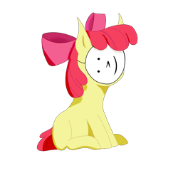 Size: 3300x3300 | Tagged: safe, artist:divifilly, derpibooru import, apple bloom, pony, :^), female, mask, simple background, solo, transparent background