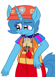 Size: 1080x1502 | Tagged: safe, artist:徐詩珮, derpibooru import, spring rain, anthro, plantigrade anthro, series:sprglitemplight diary, series:sprglitemplight life jacket days, series:springshadowdrops diary, series:springshadowdrops life jacket days, alternate universe, clothes, female, lifeguard, lifeguard spring rain, paw patrol, simple background, transparent background, ultimate rescue, zuma (paw patrol)