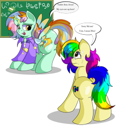 Size: 7400x8000 | Tagged: safe, artist:rainbowtashie, derpibooru import, oc, oc:princess sincere scholar, alicorn, earth pony, pony, alicorn princess, butt, chalk, chalk drawing, chalkboard, clothes, commissioner:bigonionbean, cutie mark, dialogue, embarrassed, extra thicc, female, flank, fusion, fusion:princess sincere scholar, mare, nintendo 64, plot, simple background, sultry pose, sweat, sweating profusely, thicc ass, traditional art, transparent background, writer:bigonionbean