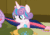 Size: 704x495 | Tagged: safe, derpibooru import, screencap, princess flurry heart, twilight sparkle, twilight sparkle (alicorn), whammy, alicorn, pony, a flurry of emotions, animated, annoyed, baby, baby alicorn, blanket, butt, cropped, discovery family logo, eyes closed, female, filly, flurry heart is not amused, frown, gif, gritted teeth, mare, plot, plushie, sitting, snail, solo focus, struggling, tail, tail pull, toy, tugging, unamused