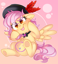 Size: 3564x3952 | Tagged: safe, artist:2pandita, derpibooru import, oc, oc:tender mist, pegasus, pony, :p, body painting, cheek squish, female, hat, mare, pegasus oc, sitting, solo, squishy cheeks, tongue out, wings