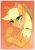 Size: 2893x4092 | Tagged: safe, artist:diamond-fish, derpibooru import, applejack, earth pony, pony, blushing, bust, cowboy hat, female, frog (hoof), gradient background, grin, hat, high res, hoofbutt, mare, portrait, simple background, smiling, solo, teeth, underhoof