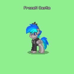 Size: 397x396 | Tagged: safe, derpibooru import, oc, oc only, oc:frozen castle, pegasus, pony, male, pixel art, pony town, screenshots, simple background, solo, stallion