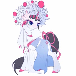 Size: 1024x1024 | Tagged: safe, artist:amo, derpibooru import, oc, oc only, pony, ceremonial, clothes, simple background, solo, white background