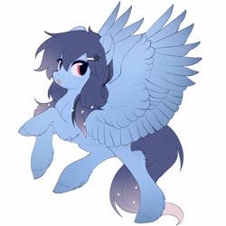 Size: 2048x2048 | Tagged: safe, artist:amo, derpibooru import, oc, oc only, pegasus, pony, female, mare, raised hoof, rearing, simple background, solo, spread wings, unshorn fetlocks, white background, wings