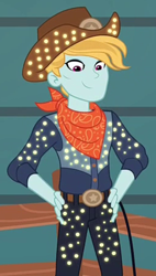 Size: 255x450 | Tagged: safe, derpibooru import, screencap, better together, equestria girls, rollercoaster of friendship, cowboy hat, hat, lights, male, rodeo, unnamed character