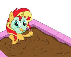 Size: 2000x1600 | Tagged: safe, artist:amateur-draw, derpibooru import, sunset shimmer, pony, unicorn, alcohol, female, glass, mare, messy, mud, mud bath, mud mask, muddy, request, requested art, simple background, solo, spa, white background, wine, wine glass