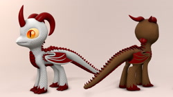 Size: 1920x1080 | Tagged: safe, artist:whiteskypony, derpibooru import, oc, oc only, dracony, dragon, hybrid, pony, 3d