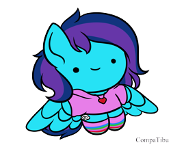 Size: 1407x1193 | Tagged: safe, artist:compatibu, derpibooru import, part of a set, oc, oc only, oc:cirrus updraft, pegasus, clothes, commission, cute, female, hoodie, simple background, smol, socks, solo, striped socks, transparent background, ych result