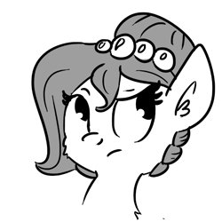 Size: 580x580 | Tagged: safe, artist:tjpones, oc, oc only, oc:brownie bun, monochrome, solo