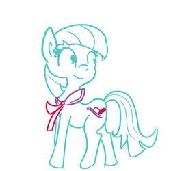 Size: 806x806 | Tagged: safe, artist:tjpones, coco pommel, earth pony, pony, female, lineart, mare, solo, two toned mane, white coat