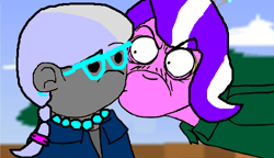 Size: 512x294 | Tagged: safe, edit, diamond tiara, silver spoon, eddsworld, eduardo, glasses, im gonna punch u in the face, jon