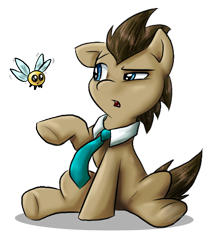 Size: 425x492 | Tagged: safe, artist:tailzkipzigona, doctor whooves, earth pony, parasprite, pony, brown coat, brown mane, male, solo, stallion