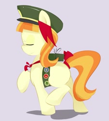 Size: 1385x1533 | Tagged: safe, artist:kryptchild, tag-a-long, clothes, cute, filly guides, freckles, hat, request, solo, thin mint, uniform