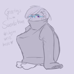 Size: 800x800 | Tagged: safe, artist:moronsonofboron, silver spoon, clothes, glasses, gravity falls, humanized, older, older silver spoon, sweater, sweater town, the hand that rocks the mabel