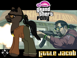 Size: 640x480 | Tagged: safe, artist:jadestarwolf, glasses, grand theft auto, gta iv, little jacob