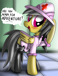 Size: 812x1056 | Tagged: safe, artist:ziemniax, daring do, series:ziemniax's nurse ponies, clothes, nurse, solo, stockings