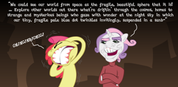 Size: 936x459 | Tagged: safe, artist:brutamod, apple bloom, sweetie belle, earth pony, pony, carl sagan, female, filly