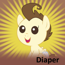 Size: 250x250 | Tagged: safe, pound cake, pony, diaper, mane, spoilered image joke