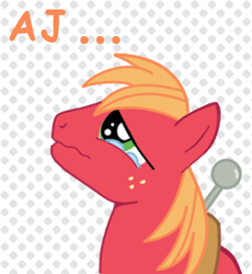 Size: 350x380 | Tagged: safe, artist:kumadevil, big macintosh, earth pony, pony, crying, male, pixiv, sad, solo, stallion