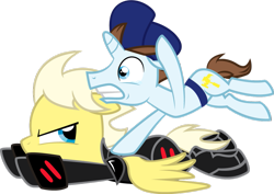 Size: 1063x752 | Tagged: safe, artist:alisonwonderland1951, pegasus, pony, unicorn, armor, calhoun, female, fix-it felix jr., flying, hat, hero's duty, male, mare, ponified, simple background, stallion, transparent background, vector, wreck-it ralph