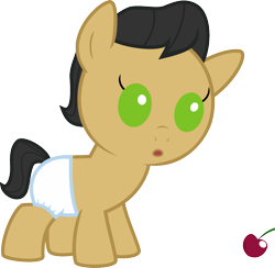 Size: 1149x1123 | Tagged: safe, artist:toughbluff, cherry cola, cherry fizzy, colt, diaper, foal, simple background, solo, transparent background, vector