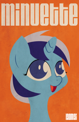 Size: 1650x2550 | Tagged: safe, artist:iaomai, minuette, pony, unicorn, blue coat, female, horn, mare, poster, two toned mane