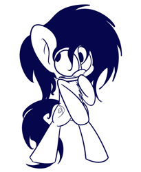 Size: 500x610 | Tagged: safe, artist:extradan, oc, oc only, oc:extradan pony, monochrome, simple background, solo