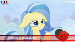 Size: 3840x2160 | Tagged: safe, artist:an-m, sunshower, pegasus, pony, female, mare, microphone, news