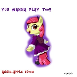 Size: 1000x1000 | Tagged: safe, artist:camaine, apple bloom, annie hastur, league of legends, solo