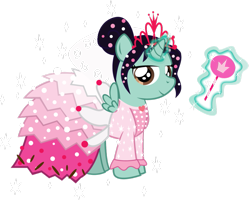 Size: 999x800 | Tagged: safe, artist:alisonwonderland1951, alicorn, pony, magic, ponified, princess, simple background, solo, sugar rush, transparent background, vanellope von schweetz, vector, wreck-it ralph