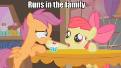 Size: 960x540 | Tagged: safe, screencap, apple bloom, scootaloo, call of the cutie, hoof in mouth, hoofbloom, hoofjack