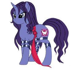 Size: 2426x2193 | Tagged: safe, artist:edcom02, artist:jmkplover, pony, unicorn, crossover, marvel, mutant, ponified, psylocke, simple background, solo, transparent background, x-men