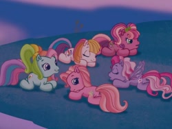 Size: 640x480 | Tagged: safe, cheerilee (g3), pinkie pie (g3), rainbow dash (g3), starsong, toola roola, g3.5, sleeping, sleepy