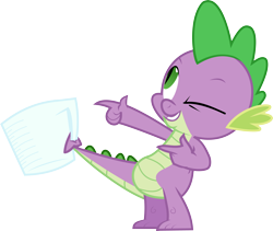 Size: 6000x5056 | Tagged: safe, artist:masem, spike, dragon, just for sidekicks, absurd resolution, measuring cup, prehensile tail, simple background, tail hold, transparent background, vector, wink