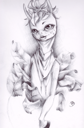Size: 838x1280 | Tagged: safe, artist:thoughtfulmonster, oc, oc only, bust, portrait, sketch, solo, traditional art